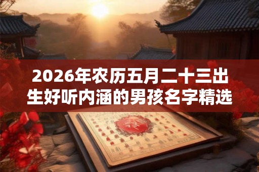 2026年农历五月二十三出生好听内涵的男孩名字精选！