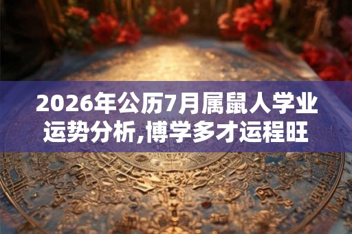 2026年公历7月属鼠人学业运势分析,博学多才运程旺