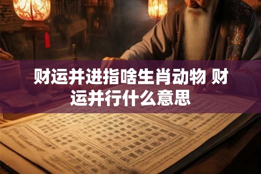 财运并进指啥生肖动物 财运并行什么意思