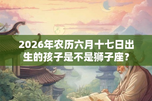 2026年农历六月十七日出生的孩子是不是狮子座? 2026年农历六月十七日出生的孩子是不是狮子座?