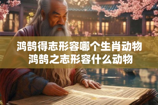 鸿鹄得志形容哪个生肖动物 鸿鹄之志形容什么动物