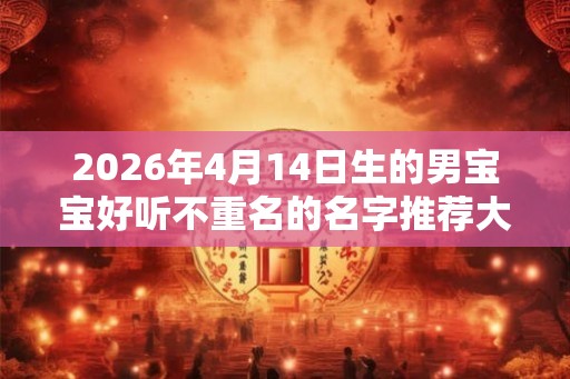 2026年4月14日生的男宝宝好听不重名的名字推荐大全