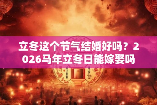 立冬这个节气结婚好吗？2026马年立冬日能嫁娶吗