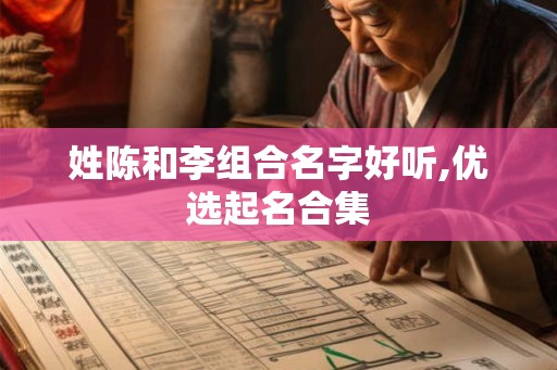 姓陈和李组合名字好听,优选起名合集