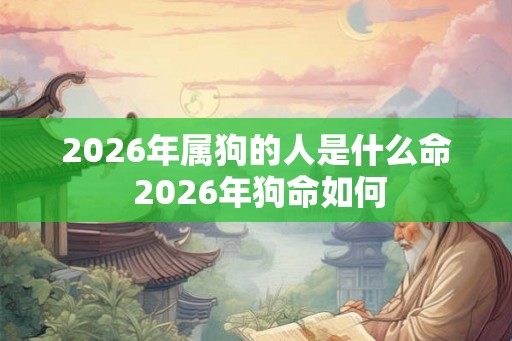 2026年属狗的人是什么命 2026年狗命如何