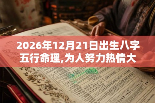 2026年12月21日出生八字五行命理,为人努力热情大方 2026年12月21日出生八字五行命理,为人努力热情大方