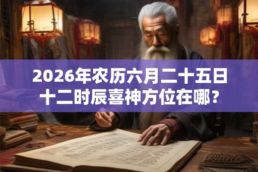 2026年农历六月二十五日十二时辰喜神方位在哪？