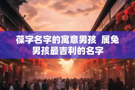 葆字名字的寓意男孩  属兔男孩最吉利的名字