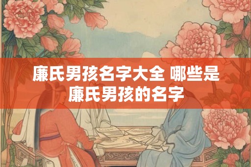 廉氏男孩名字大全 哪些是廉氏男孩的名字