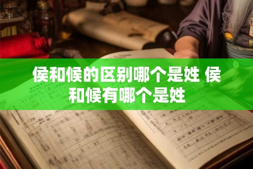 侯和候的区别哪个是姓 侯和候有哪个是姓