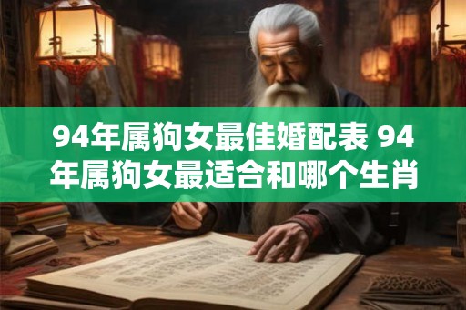 94年属狗女最佳婚配表 94年属狗女最适合和哪个生肖男结婚