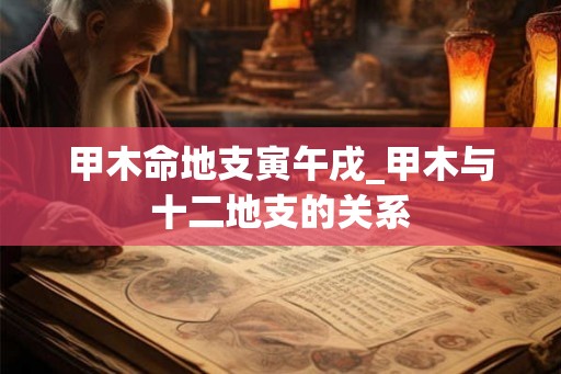 甲木命地支寅午戌_甲木与十二地支的关系