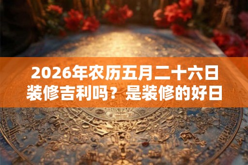 2026年农历五月二十六日装修吉利吗？是装修的好日子吗？