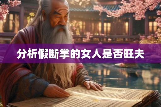 分析假断掌的女人是否旺夫 分析假断掌的女人是否旺夫