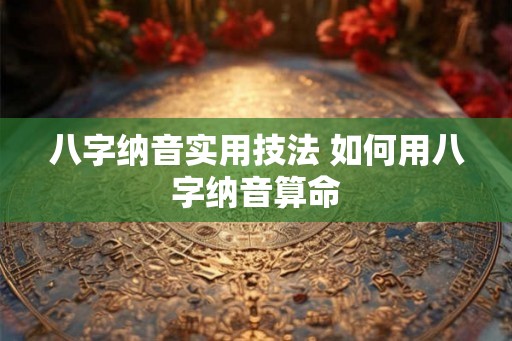 八字纳音实用技法 如何用八字纳音算命