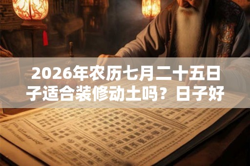 2026年农历七月二十五日子适合装修动土吗？日子好不好？