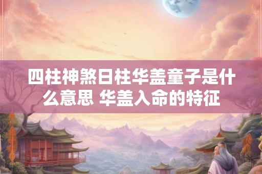 四柱神煞日柱华盖童子是什么意思 华盖入命的特征