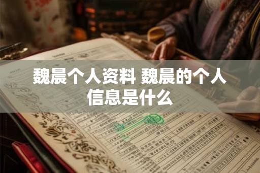 魏晨个人资料 魏晨的个人信息是什么