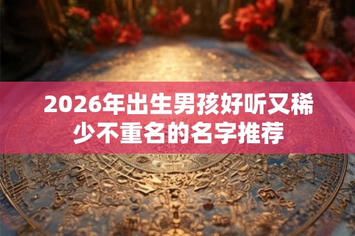 2026年出生男孩好听又稀少不重名的名字推荐
