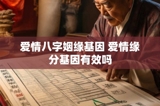 爱情八字姻缘基因 爱情缘分基因有效吗
