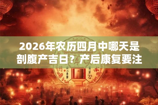 2026年农历四月中哪天是剖腹产吉日？产后康复要注意什么？
