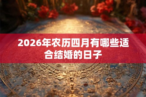 2026年农历四月有哪些适合结婚的日子
