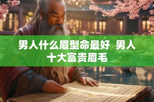 男人什么眉型命最好  男人十大富贵眉毛