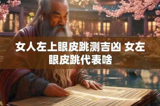 女人左上眼皮跳测吉凶 女左眼皮跳代表啥