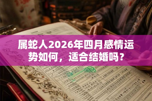 属蛇人2026年四月感情运势如何，适合结婚吗？