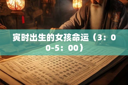 寅时出生的女孩命运(3:00-5:00) 寅时出生的女孩命运(3:00-5:00)