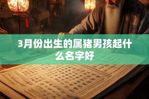 3月份出生的属猪男孩起什么名字好