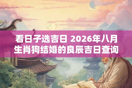 看日子选吉日 2026年八月生肖狗结婚的良辰吉日查询
