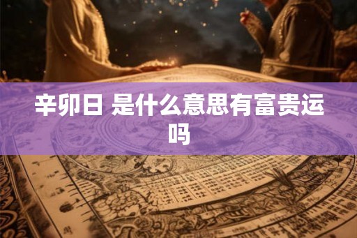 辛卯日 是什么意思有富贵运吗 辛卯日 是什么意思有富贵运吗