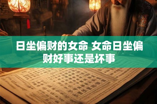 日坐偏财的女命 女命日坐偏财好事还是坏事