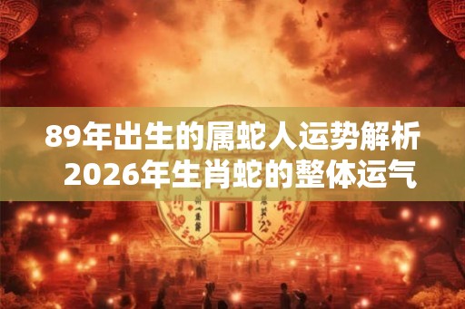 89年出生的属蛇人运势解析  2026年生肖蛇的整体运气