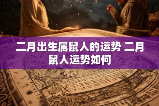 二月出生属鼠人的运势 二月鼠人运势如何