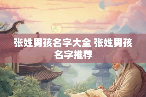 张姓男孩名字大全 张姓男孩名字推荐