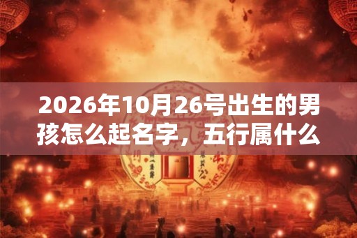 2026年10月26号出生的男孩怎么起名字，五行属什么