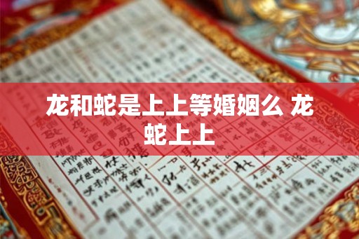 龙和蛇是上上等婚姻么 龙蛇上上