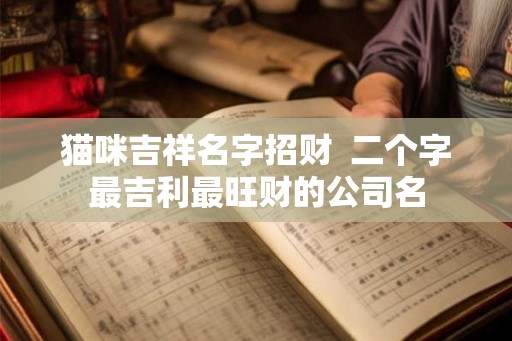 猫咪吉祥名字招财  二个字最吉利最旺财的公司名