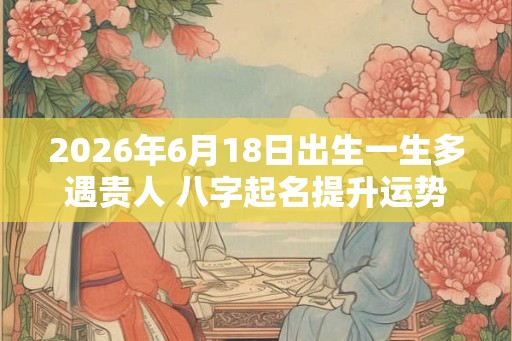 2026年6月18日出生一生多遇贵人 八字起名提升运势