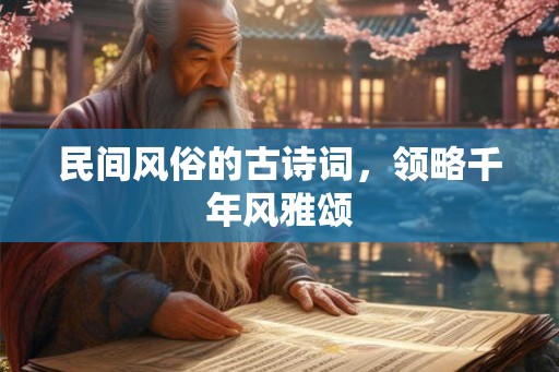 民间风俗的古诗词，领略千年风雅颂