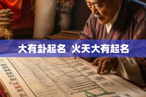 大有卦起名  火天大有起名