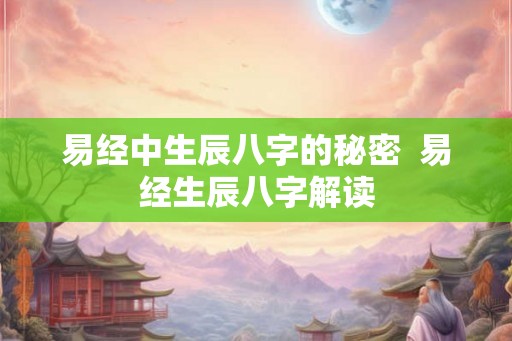 易经中生辰八字的秘密  易经生辰八字解读