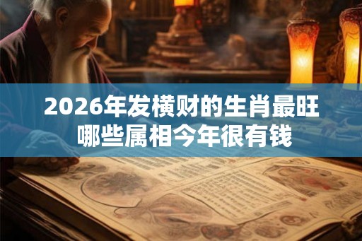 2026年发横财的生肖最旺 哪些属相今年很有钱