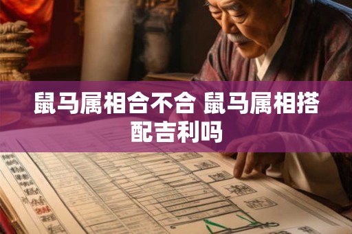 鼠马属相合不合 鼠马属相搭配吉利吗