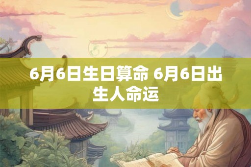6月6日生日算命 6月6日出生人命运 6月6日生日算命 6月6日出生人命运