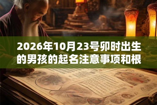 2026年10月23号卯时出生的男孩的起名注意事项和根据