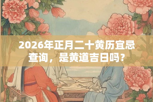 2026年正月二十黄历宜忌查询，是黄道吉日吗？
