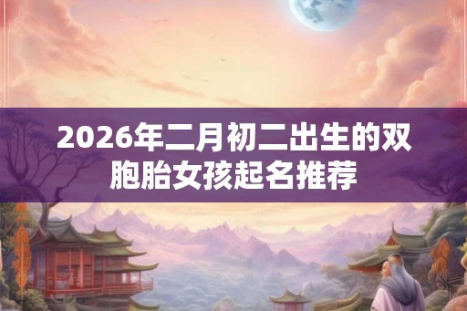 2026年二月初二出生的双胞胎女孩起名推荐
